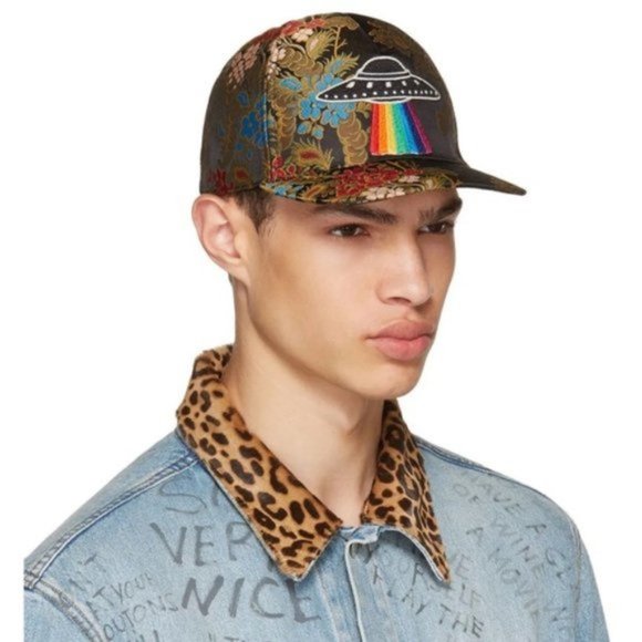 Gucci Other - New Gucci UFO Fall '17 Collection Rainbow Floral Embroidery Baseball Cap Hat NWT
